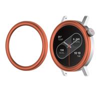 Hesupy Bezel Ring for CMF Watch Pro 2, Replacement Metal Frame Cover Plate Hard Circular Arc Bezel Smartwatch Bumper Protector Guard for CMF by Nothing Watch Pro 2 (Orange)