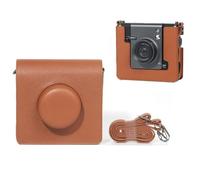 Hesupy Carrying Case for Instax Wide Evo, Retro Camera Storage Bag PU Leather Portable Travel Case with Shoulder Strap - Removable Top Cover for Easy Shooting (Brown)