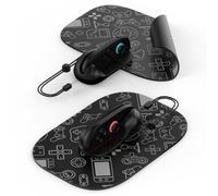 Hesupy Ergonomic Grip Gaming Controller Mouse Bracket and Pads Compatible with Joy-Con for Switch 2 Portable Left+Right Controller Stand Base Handle Case Comfort Mice Grips Holder (Black)