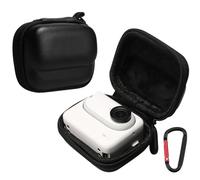 Hesupy Small Carrying Case for Insta360 GO 3S, EVA Hard Shell GO3S Storage Bag Protection Cover, Mini Travel Portable Organizer Bag with Carabiner for GO3S Vlogging Sports Camera Accessories, Black