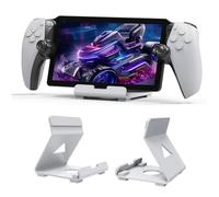 Hesupy Stand Base Holder for ROG ALLY X/PlayStation Portal/ROG Ally/Steam Deck/Switch/Switch Oled/Legion Go, Wide Compatibility Stand Tablet Holder Desktop Bracket with Anti-Slip Silicone Pad (White)