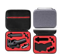Hesupy Travel Carrying Case for DJI Osmo Mobile 6, Portable Storage Organizer Bag EVA Hard Case Protective Cover for OM6 Handheld Mobile Phone Gimbal Stabilizer Protection (Gray + red Lining)