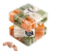 HESUSLA 3D Gravity Marble Maze Cube - Magnetic Magic Ball Puzzle Game for Kids & Adults, Stress Relief Fidget Toy for Focus, Anxiety Relief, and Creative Thinking (orange)