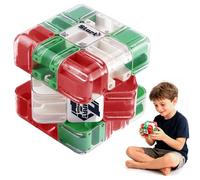 HESUSLA 3D Transparent Rolling Ball Labyrinth Maze Cube, STEM Educational Brain Teaser Puzzle Toy, Anxiety Relief Fidget Game, Ideal Birthday Holiday Present for Children & Adults(red)