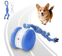 HESUSLA Interactive Dog Toy - Automatic Electric Rolling Ball with Rope, Motion-Activated Play, Random Movement, Rechargeable, Ideal for Boredom Relief for All Dog Sizes (Blue)