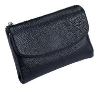 HESYSUAN Unisex Pebble Leather Wallet, Structural Genuine Leather Wallet Women, Small Compact Pocket Purse for Men, Soft Short Slim Travel Mini Coin Purse (Black)
