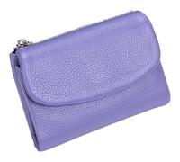 HESYSUAN Unisex Pebble Leather Wallet, Structural Genuine Leather Wallet Women, Small Compact Pocket Purse for Men, Soft Short Slim Travel Mini Coin Purse (Purple-2)