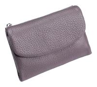 HESYSUAN Unisex Pebble Leather Wallet, Structural Genuine Leather Wallet Women, Small Compact Pocket Purse for Men, Soft Short Slim Travel Mini Coin Purse (Purple-1)