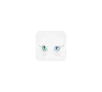 Heterochromia Eyes Stud Earings, Angel Wing Cat Eye Earrings Personality Trendy Earrings for Women Jewelry (Blue+Green)