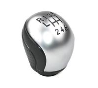 HETEVSCCK Car Gear Shift Knob For Peugeot 407 RCZ, 6 Speed, Leather, Silver