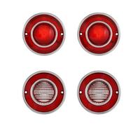 HETEVSCCK For Corvette C3 1975 1976 1977 1978 1979 4pcs Car LED Tail Lights Rear Brake Lights Without Bulbs (Red Shell)