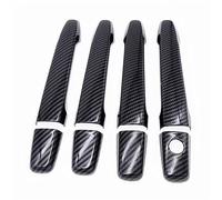 HETEVSCCK for Mitsubishi for Lancer EX for Evolution X 2008-2017 8 Pcs ABS Carbon Fiber Pattern Door Handle Cover Trim Car Decoration Accessories (Carbon Black)