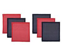 Hetherington Gray Box of 3 Mens/Gentlemens Navy Blue & Red Spot Print Extra Large Size Handkerchiefs 100% Cotton (2 Packs)