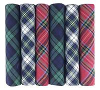 Hetherington Gray Box of 6 Tartan Plaid Cotton Handkerchiefs for Men