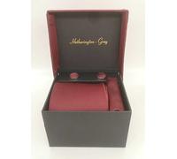 Hetherington Gray Deep Red Tie, Pocket Square & Cufflink Set Red