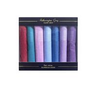 Hetherington Grey Men's 7 Pack Assorted Dyed Cotton Handkerchiefs Grey