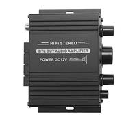 Hethlif 12V Mini Audio Power Car Amplifier Digital Audio Receiver AMP Dual Channel 20W+20W Bass Treble Volume Control for Home