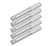 HETHLIF 3ml Empty Mascara Tube Transparent Aluminum Cover Empty Container Bottles with Rubber Stopper for Traveling Camping Set of 5 Small Portable Lightweight Essential Oil Bottles