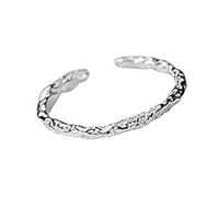 Hethlif Adjustable Open Ring, Pleated Sugar Paper Texture, Minimalist Style, Metal Material, Elegant and Exquisite Design, Easily Pairs with Various Clothing, Index Finger Ring (J1617 Pleated