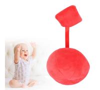 Hethlif Baby Sensory Ball Toy Soft Textured Early Education Visual Training Ball with Bell Sound for Tracking Listening Gripping Infants Toddlers Plush Material (Red)