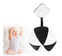 Hethlif Baby Sensory Ball Toy Soft Textured Early Education Visual Training Ball with Bell Sound for Tracking Listening Gripping Infants Toddlers Plush Material (Black and White)