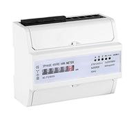HETHLIF Digital 3 Phase 4 Wire DIN Rail Electric Meter 20(80) A Electronic KWh Meter Anti Theft Long Life for Indoor Fixed Installation White 12 X 10 X 6.5cm