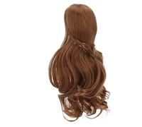 Hethlif Doll Wig, Doll Hair Curly Style Neat Bangs DIY Cutting Soft Supplies Hair Wig for 1/3 8 to 9in Head Circumference BJD (Light Brown)