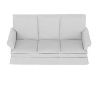 HETHLIF Dollhouse Couch With Pillow, Mini Sofa Mini Couch With 3pcs Pillow Wood Cloth for Dollhouse Decoration (Grey)