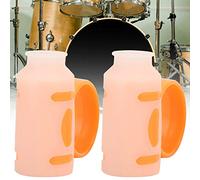 HETHLIF Drum Stick Control Clips, Drumstick Controller Drum Stick Finger Controller Drummer Rotating Auxiliary Tool Silicone Twirling for Drummer Beginners Practice (White Orange)
