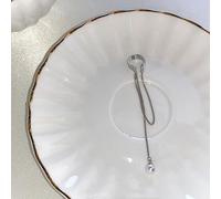 HETHLIF Elegant Faux Pearl Chain Tassel On Earring White Gold for Women