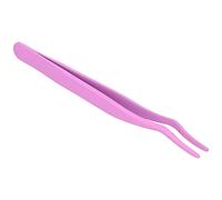 HETHLIF Eyelashes Tweezer False Lash Application Curved Stainless Steel Eyelash Extension for Trimming Eyebrows and Handling Small Tasks (Rubber and plastic fluorescent purple (sticky bag))
