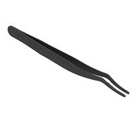 HETHLIF Eyelashes Tweezer False Lash Application Curved Stainless Steel Eyelash Extension for Trimming Eyebrows and Handling Small Tasks (Black (sticky bag))