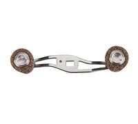 Hethlif Fishing Reel Replacement Handle with Carbon Fiber Frame and Wooden Knob Durable Adjustable Parts for Reel Repair (Silver Black)