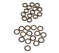 HETHLIF Guitar Jack Washer, M9 Nut Washer Including 14pcs Nuts and 14pcs for Jack Socket Connection for Electric Bass or Guitar (Bronze)