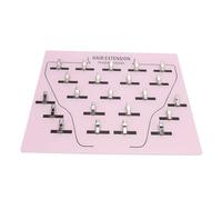 HETHLIF Hair Extension Display Board With 22 Clips, Acrylic Extension Holder For Salons And Beauty Studios, Multi Use Hair Piece Storage And Organization Board (Light Pink)