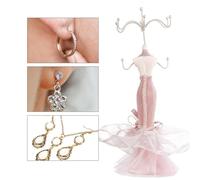 Hethlif Jewelry Display Stand for Earrings Necklaces Rings, Model Dress Shoe Holder with Storage Space (Little model)
