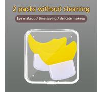 HETHLIF Mascara Eyeshadow Applicator Guard Soft Silicone Eye Makeup Protector Pads for Eyelash Makeup Beauty Tools White Purple Yellow Pink Green Red 2 Pcs (Yellow two+boxes)