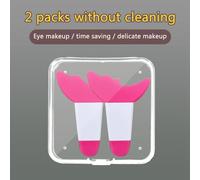 HETHLIF Mascara Eyeshadow Applicator Guard Soft Silicone Eye Makeup Protector Pads for Eyelash Makeup Beauty Tools White Purple Yellow Pink Green Red 2 Pcs (The new red two+boxes)