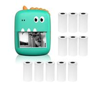 Hethlif Mini Thermal Printer Portable Sticker Maker Photo Inkless Printing With BT Connection For Smartphone Students Professionals Green 57mm 9 Paper Rolls (4)