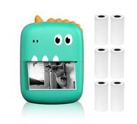 Hethlif Mini Thermal Printer Portable Sticker Maker Photo Inkless Printing With BT Connection For Smartphone Students Professionals Green 57mm 9 Paper Rolls (2)