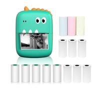 Hethlif Mini Thermal Printer Portable Sticker Maker Photo Inkless Printing With BT Connection For Smartphone Students Professionals Green 57mm 9 Paper Rolls (7)