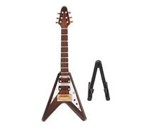 HETHLIF Miniature Electric Guitar Model Exquisite Musical Instrument Decoration Coffee Mini Replica Stand Case, Perfect Gift for Music Lover Home Office Decor