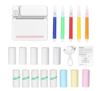 Hethlif Portable Pocket-size Wireless BT Thermal Printer Simple Operation Support Photo Notes Errors Text Memo Printing Pink for Office/Home (Pink)