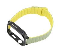 Hethlif Replacement Watch Band for Watch Fit 3, Silicone Loop Watch Band for Watch Fit 3, Replacement Strap with Black Case, Smartwatch Accessories (Greenish Yellow)