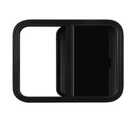 Hethlif Round Corner RV Window Aluminum Alloy Push Pull Window with Removable Screens 25.4x21.25in Black Powder Coating for Trailer RV Motorhome