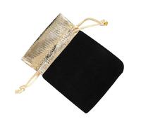 HETHLIF Small Drawstring Bags, Jewelry Bags Drawstring Simple Designs 50pcs,velvet Cloth Material No Easy to Break or Deformation,Suitable for All Kinds of Gifts, Wedding (Black 7 * 9cm)