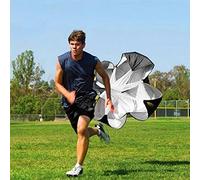 Hethlif Speed Parachute Adjustable Strap Acceleration Training Running Speed Chute for Strength Improvement, Track and Field, Coated Cloth Black 57.17in