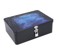 Hethlif Treasure Chest, Decorative Boxes Keepsake Box with Lid Padlock Approximately 24.5 X 18 X 8.5cm for Necklaces Coins Handicrafts L Size