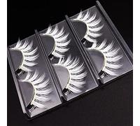 HETHLIF White False Eyelashes Voluminous Long Lasting Cosplay Makeup Lashes for Halloween Party Costume Accessories Fiber 34mm Length Pack of 1/3 Pair (02)