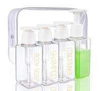 Hethyo Travel Bottles 4 Pack 3.7oz/110ml Travel Shampoo And Conditioner Bottles Empty Plastic Pump Bottle Dispenser Travel Size Containers For Travel, Beach, Swimming, Household